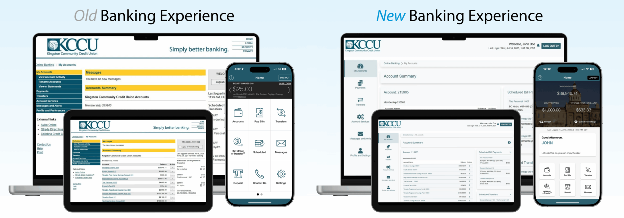 Old vs New Banking Experience (WEB Landing Page) Old vs New Banking Experience (WEB Landing Page)